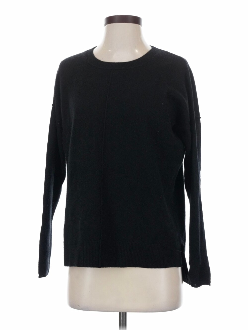 Vintage TAHARI 2-PLY 100% Cashmere Round Neck Sweater Black Men's S Classic